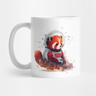 Space Red Panda Astronauts spacecraft Watercolor Mug